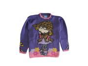 Nickelodeon Little Girls Purple Floral Rugrats Shirley Lock Holmes Sweater 6X