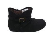 L Amour Little Girls Black Suede Faux Fur Lining Ankle Boots 7 Toddler