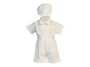 Lito Baby Boys Suspender Shorts Poly Cotton Baptism Christening Set 0 3M