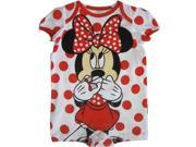 Disney Baby Girls Red White Minnie Mouse Polka Dotted Onesie 0 3M