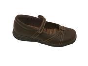 Rachel Shoes Girls Brown Snap Detail Velcro Strap Casual Shoes 1 Kids