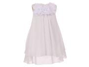 Kids Dream Little Girls White Mesh Flowers Chiffon Special Occasion Dress 6