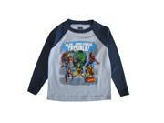 Marvels Little Boys Blue Superhero Graphic Print Raglan Long Sleeve Shirt 3T