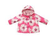 Richie House Little Girls Pink White Big Flower Print Coat 18M