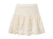 Richie House Little Girls White Lace Covered Flower Embroidered Skirt 4 5
