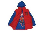 Marvel Big Boys Royal Blue Red Spiderman Print Hooded Shirt Puffer Vest 16