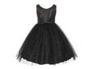 Kids Dream Little Girls Black Bodice Bow Sparkle Tulle Occasion Dress 4