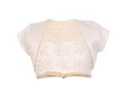 Kids Dream Big Girls Ivory Satin Short Special Occasion Bolero 8