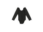 Cinderella Couture Little Girls Black Long Sleeved Stretchy One Piece Leotard 6