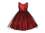 Kids Dream Big Girls Red Bodice Bow Sparkle Tulle Occasion Dress 10