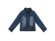 Richie House Little Girls Blue Pleated Collar Faded Denim Jacket 4