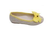 L Amour Toddler Girls Yellow Faux Straw Bow Fashion Flats 8 Toddler