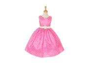 Cinderella Couture Big Girls Pink White Polka Dot Belted Occasion Dress 8