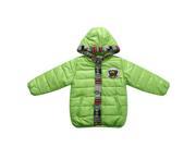 Richie House Little Boys Green Snowboarder Teddy Quilted Padding Jacket 3 4