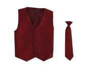 Lito Baby Boys Burgundy Poly Silk Vest Necktie Special Occasion Set 12 24M
