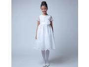 Sweet Kids Big Girls White Flower Scallop Lace Communion Occasion Dress 12