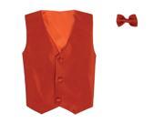 Lito Baby Boys Orange Poly Silk Vest Bowtie Special Occasion Set 12 24M