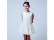 Sweet Kids Little Girls Ivory Rosette Drop Waist Special Occasion Dress 4