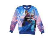 Disney Little Girls Blue Frozen Anna Elsa Graphic Print Sweater 5