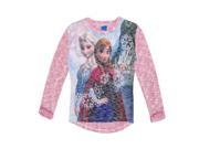 Disney Little Girls Pink Anna Elsa Frozen Print Long Sleeved Top 5 6X
