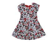 Disney Little Girls Red White Minnie Mouse All Over Printed Dress 2T