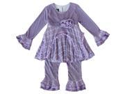 Isobella Chloe Baby Girls Sweet Lilac Ruffle Floral Pants Outfit 24M