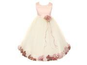 Kids Dream Little Girls Ivory Rose Satin Top Petal Flower Girl Dress 6