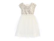 Sweet Kids Big Girls Off White Sequin Top Overlaid Occasion Dress 10