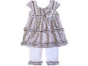 Isobella Chloe Baby Girls Taupe Cinnamon Spice Ruffle Pants Outfit 18M