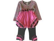Isobella Chloe Baby Girls Pink Grey Lace Ruffle Vanessa Pants Outfit 24M