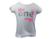 Reflectionz Baby Girls White Miss ONEderful Birthday Girl T Shirt 18M