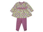 Little Me Little Girls Pink Green Chick Pattern 2 Pc Legging Outfit 2T