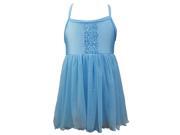 Reflectionz Little Girls Blue Glitter Tulle Flower Sequin Tutu Dress 6