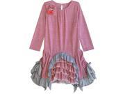 Isobella Chloe Little Girls Coral Stripe Drop Waist Chelsea Dress 6X