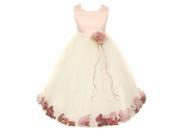 Kids Dream Little Girls Ivory Rose Satin Top Petal Flower Girl Dress 4