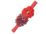 Girls Red Stretchy Glittery Flower Embellished Hairband Hair Accessory