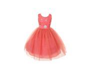 Rain Kids Big Girls Coral Sparkly Tulle Special Occasion Dress 14