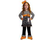 AnnLoren Baby Girls Boutique Halloween Stripe Dot Ghost Outfit 24M