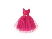 Rain Kids Little Girls Fuchsia Sparkly Special Occasion Dress 6