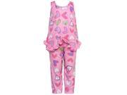 Laura Dare Little Girls Pink Heart Print Racer Back 2 Pc Pajama Set 6