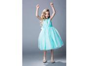 The Rain Kids Big Girls Aqua Organza Sparkly Elegant Occasion Dress 8