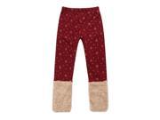 Richie House Little Girls Red Gold Snowflakes Fluffy Cuffs Pants 4