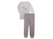 Gray Fox Printed Long Sleeve Top Pants Girls Pajama Set 4 6