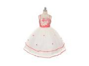 Chic Baby Coral Floral Embroidery Sequined Special Occasion Dress Girls 12
