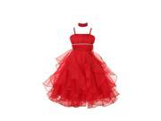 Chic Baby Little Girls Red Organza Ruffles Special Occasion Dress 4