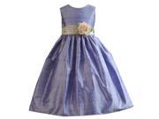 Crayon Kids Little Girls Purple Flower Sash Poly Silk Special Occasion Dress 2T