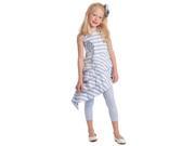 KidCuteTure Girls 3T Blue White Stripe Seahorse Ruffled Spring Dress