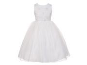 The Rain Kids Little Girls White Organza Sparkly Elegant Occasion Dress 2