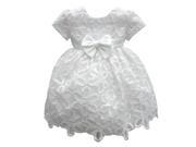 Baby Girls Ivory Floral Embroidered Bow Special Occasion Dress 18M