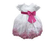 Baby Girls Fuchsia Floral Print Sequined Special Occasion Dress 12M